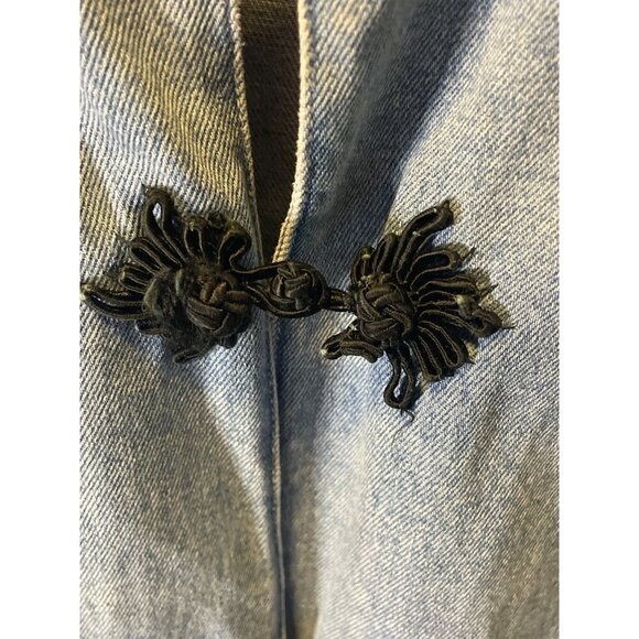 Vintage 80s 90s Seruchi Denim Asian Inspired Jacket Sz 14 - Picture 5 of 8
